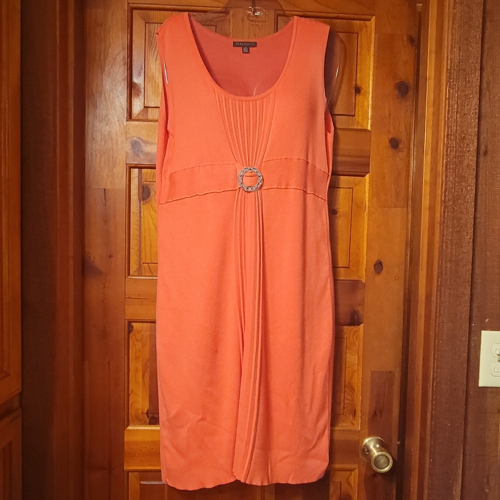 Parkhurst 2 pc SzLg Tangerine sweater dress & jacket.